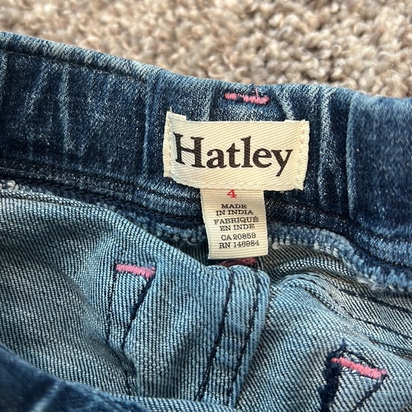 EUC Hatley Pretty Patches Denim Stretch Jeans Sz 4 - Picture 4 of 5